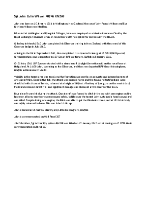 A preview of a PDF biography for Wilson, John Colin